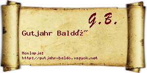 Gutjahr Baldó névjegykártya